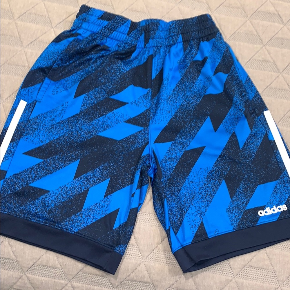Adidas Blue and Black Athletic Shorts